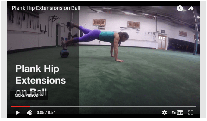 Plank w/ Hip Ext. on Unstable&nbsp;Surface